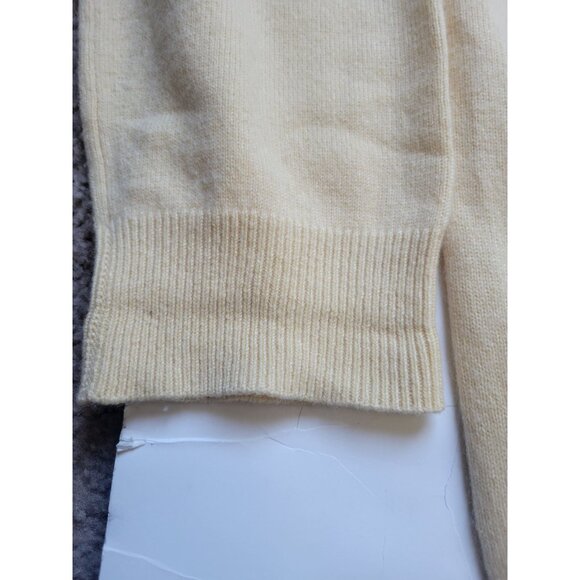 LAND’S END 100% Cashmere V Neck Sweater VINTAGE 90s Buttercup Yellow XXL Preppy - Picture 5 of 9